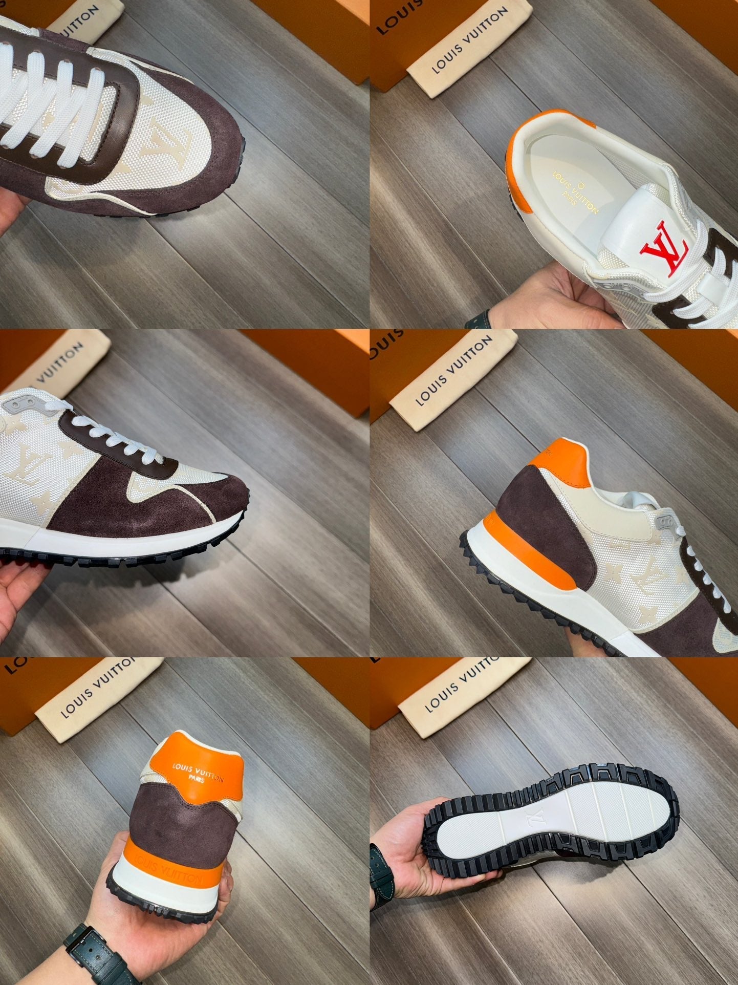 LV RUN AWAY SNEAKERS CHOCOLATE BROWN MIX GREY