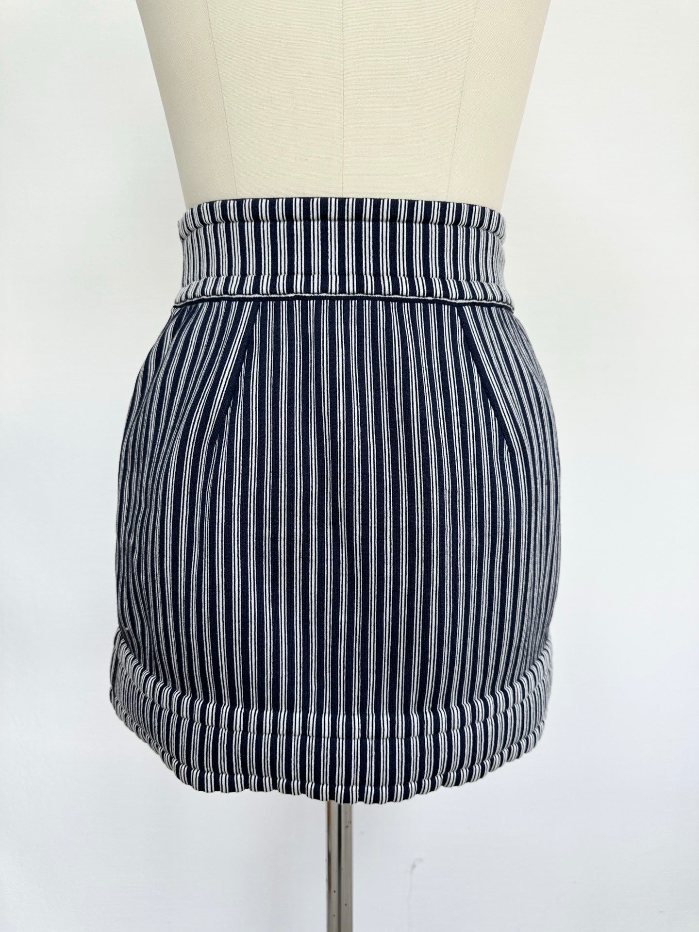 CC 25 Striped Skirt Blue Cotton