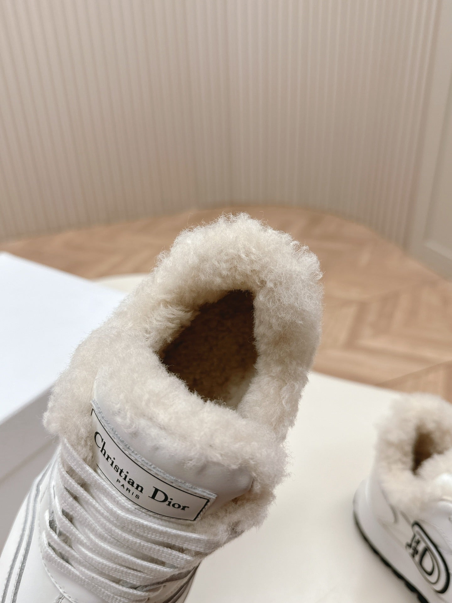 C'est Dior Sneaker Fleece Lining White Lambskin