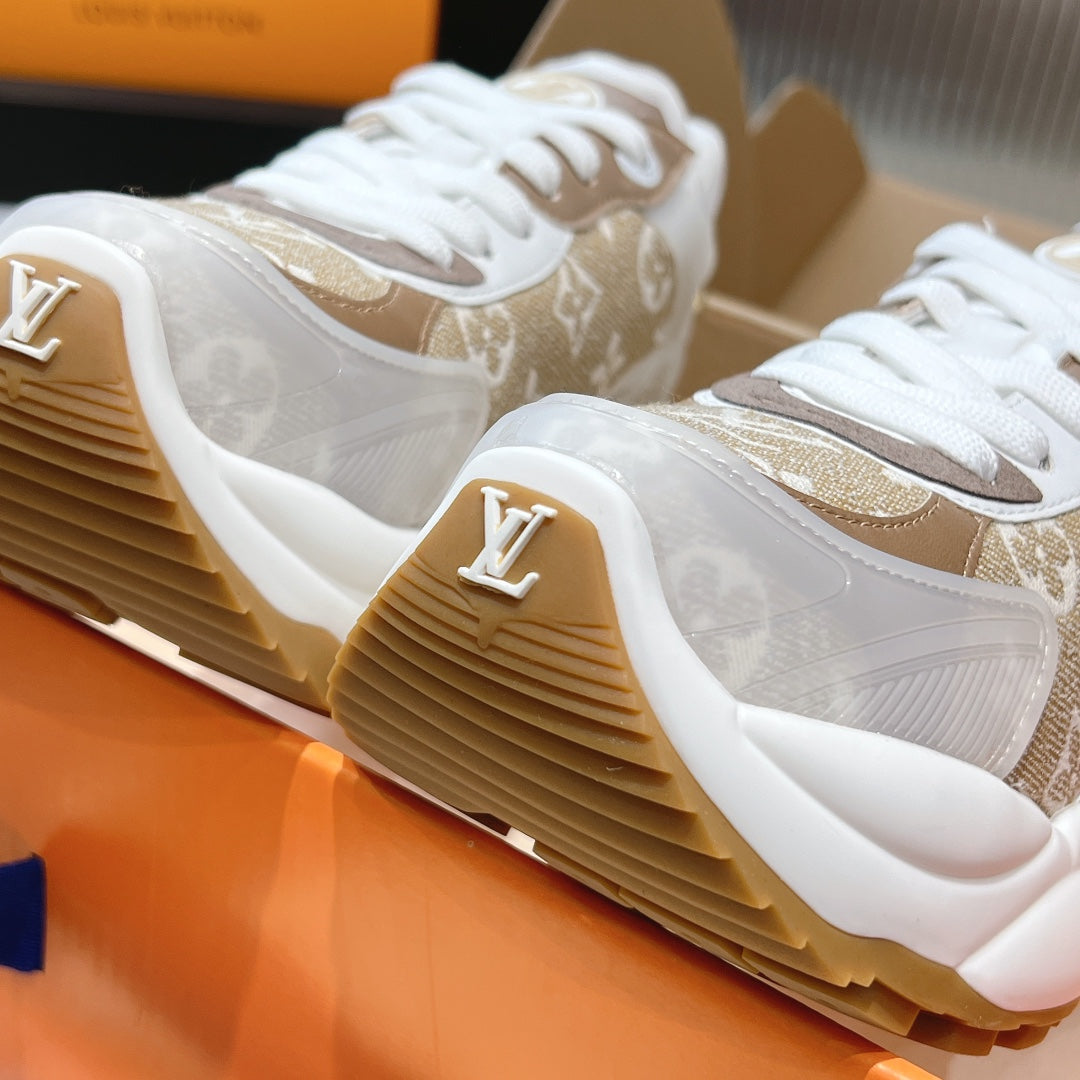 LV Run 55 Sneaker 50mm Brown Monogram Jacquard Fabric