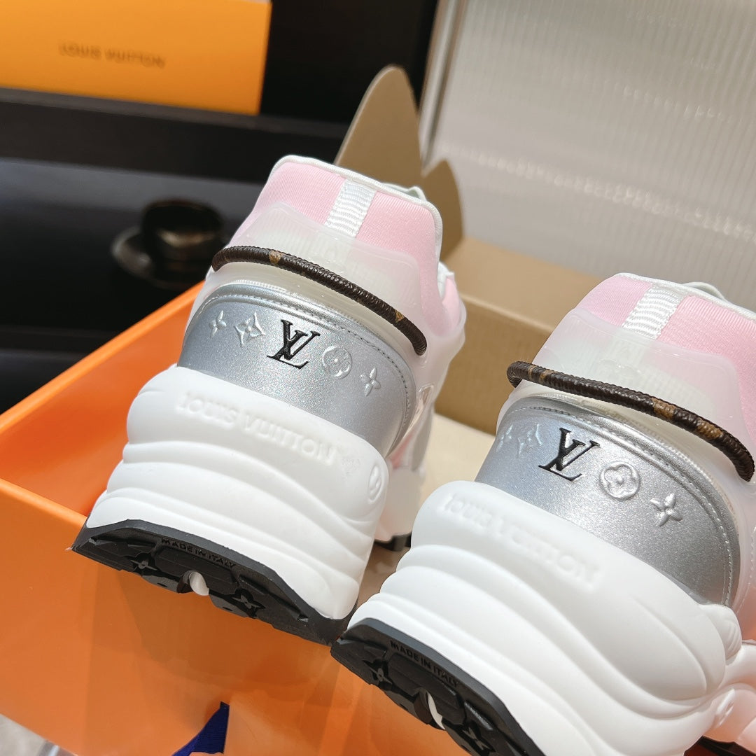 LV Run 55 Sneaker 50mm Grey Pink Polyester Mesh Fabric