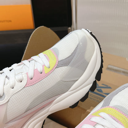 LV Run 55 Sneaker 50mm Grey Pink Polyester Mesh Fabric