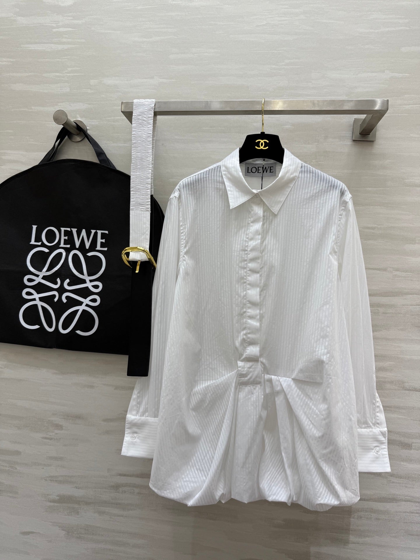 Loewe Shirt Dress White Cotton