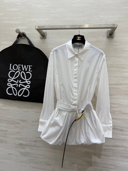 Loewe Shirt Dress White Cotton
