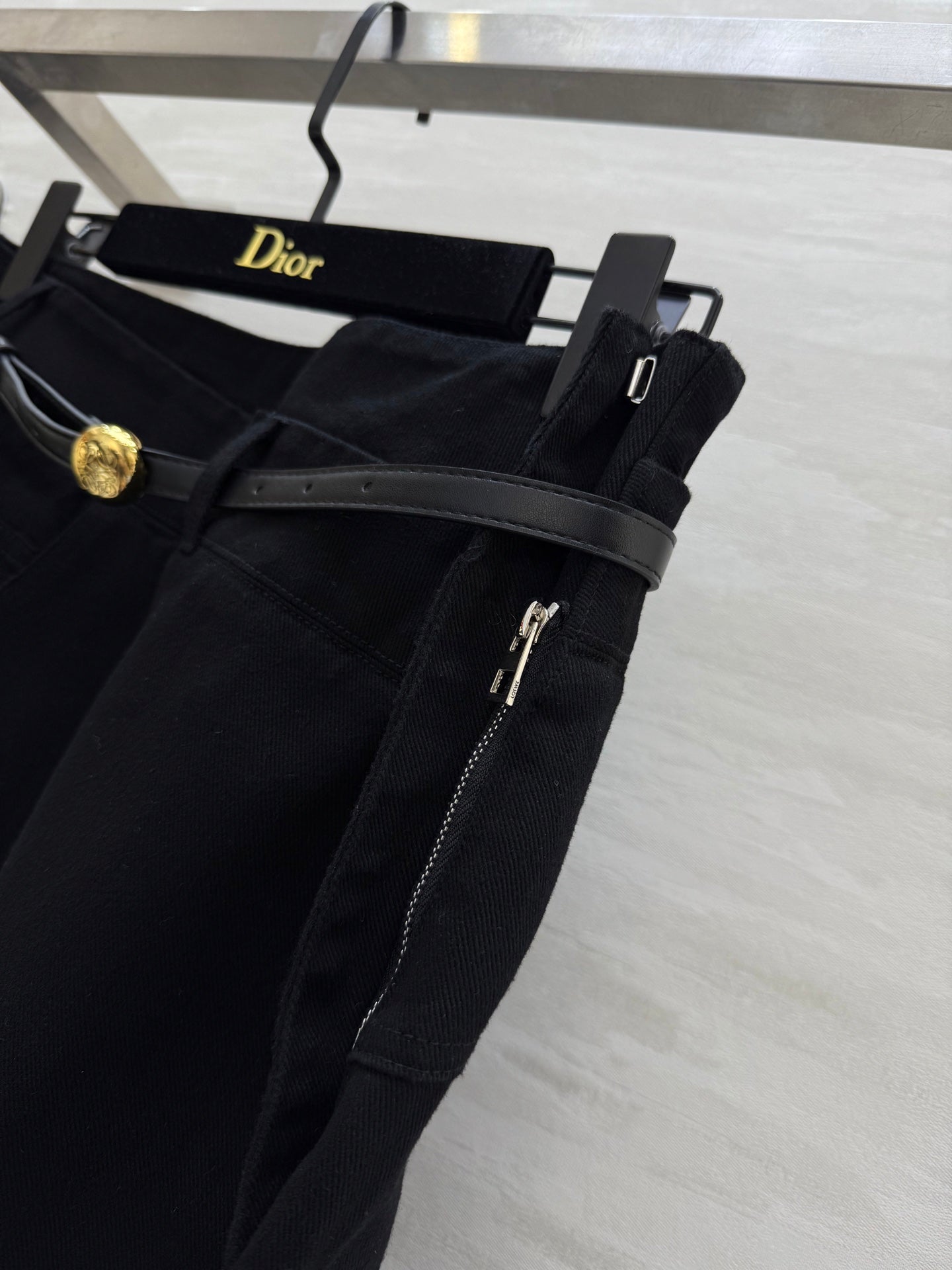 Loewe 25 Belt Skirt Black Cotton