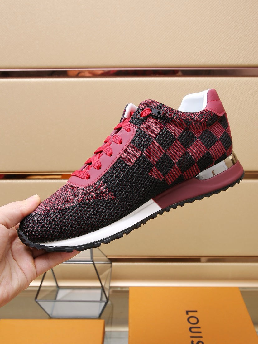 LV CLASSIC SNEAKER IN BLACK MIX SCARLET RED DAMIER