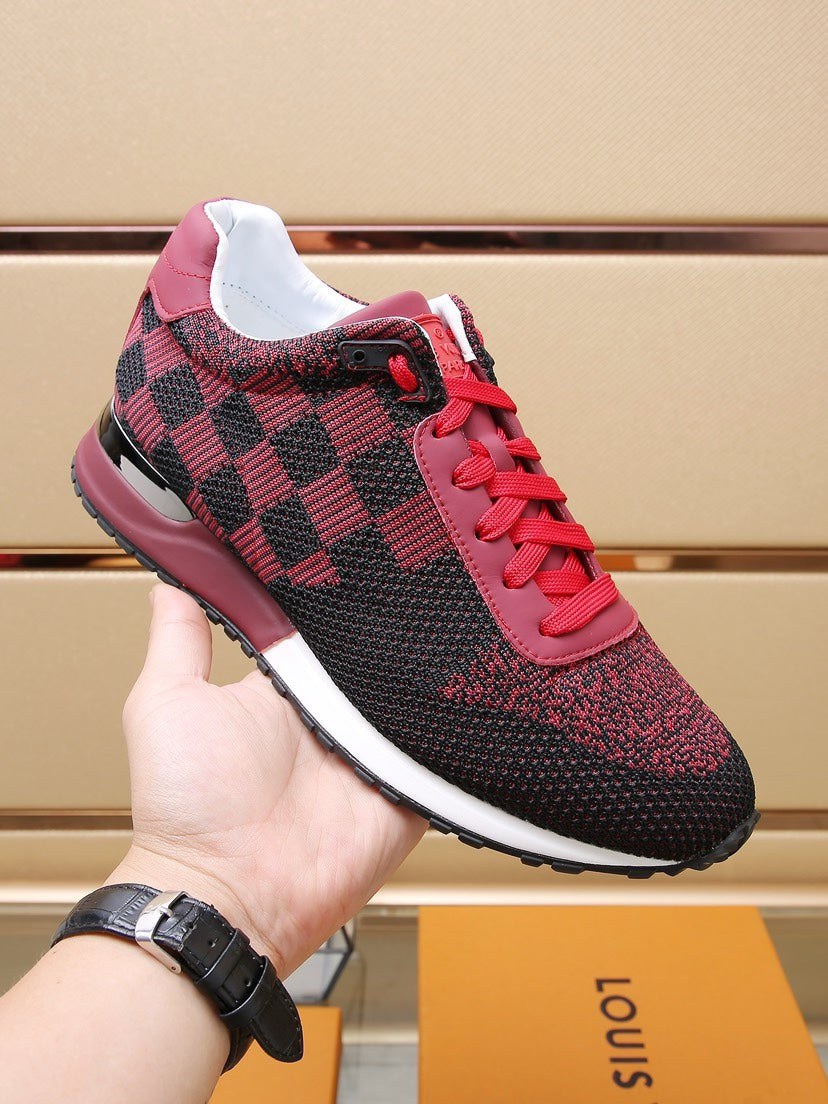 LV CLASSIC SNEAKER IN BLACK MIX SCARLET RED DAMIER