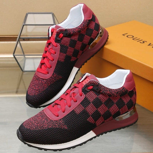 LV CLASSIC SNEAKER IN BLACK MIX SCARLET RED DAMIER