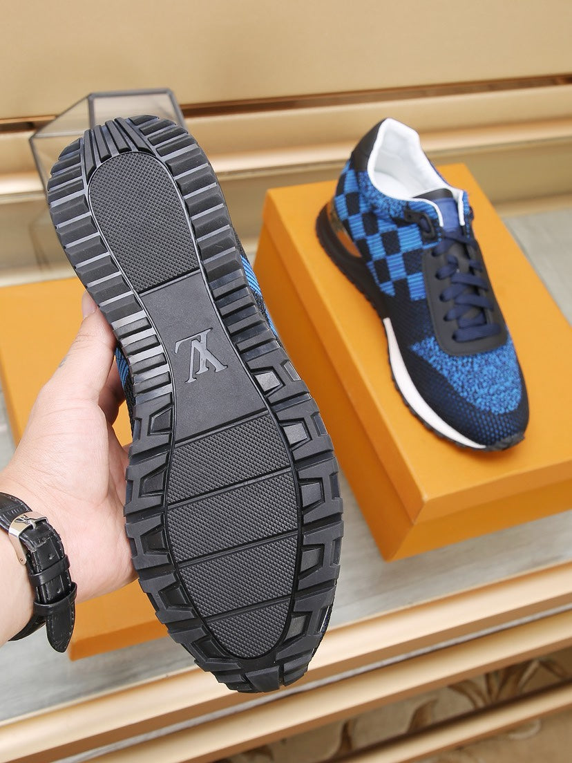 LV CLASSIC SNEAKER IN BLACK MIX SKY BLUE DAMIER