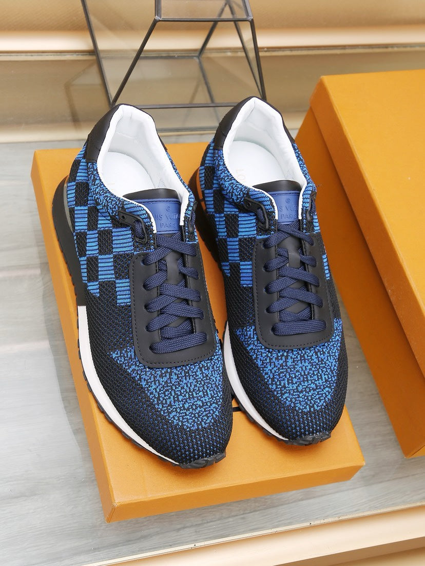 LV CLASSIC SNEAKER IN BLACK MIX SKY BLUE DAMIER