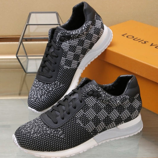 LV CLASSIC SNEAKER IN BLACK MIX WHITE LUMINOUS KNIT