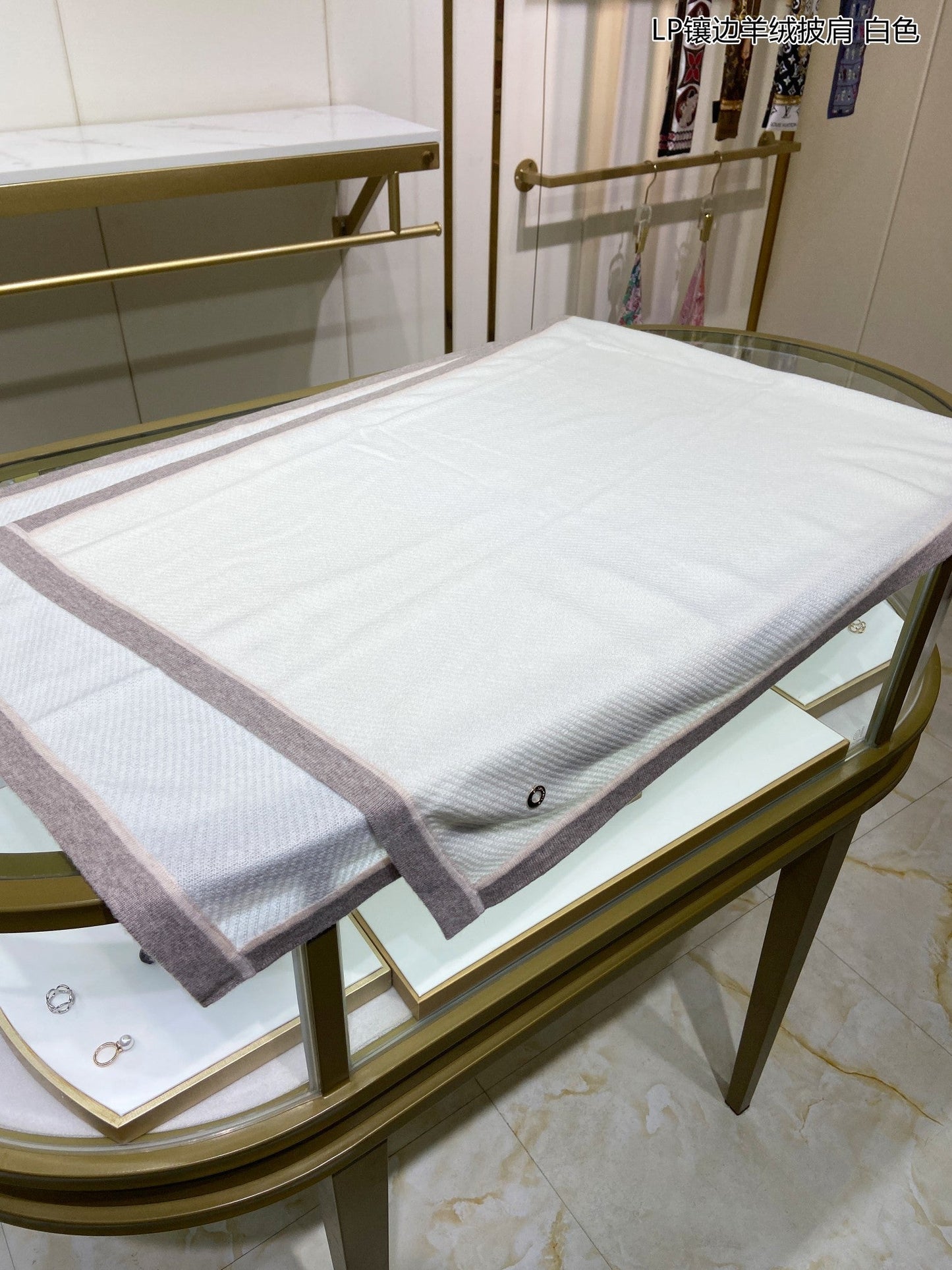 LP Scarf 170 CM In White Mix Grey Consinee Cashmere 205599