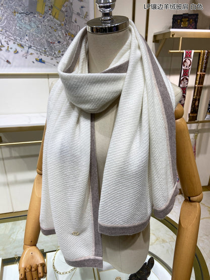 LP Scarf 170 CM In White Mix Grey Consinee Cashmere 205599