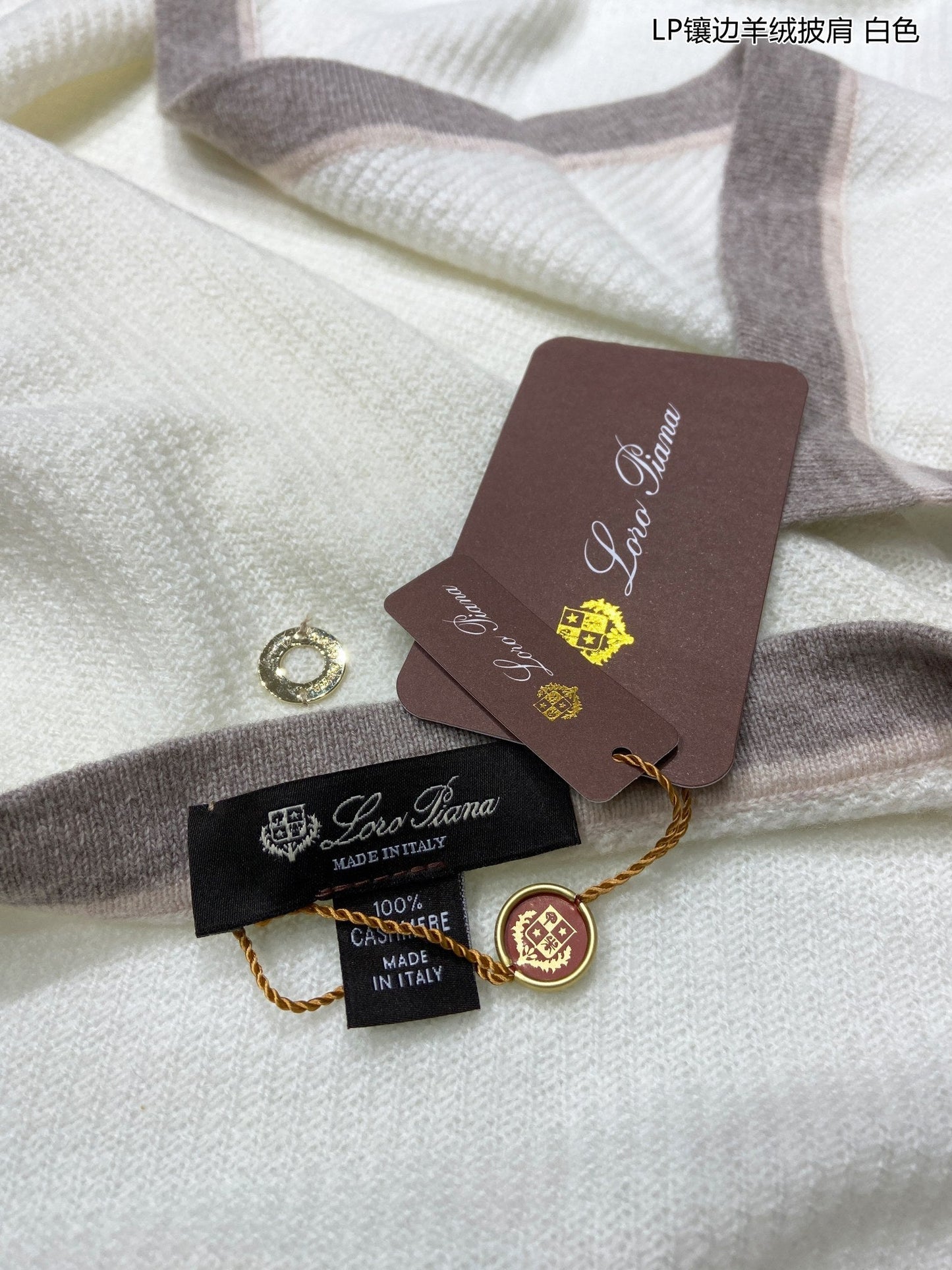 LP Scarf 170 CM In White Mix Grey Consinee Cashmere 205599