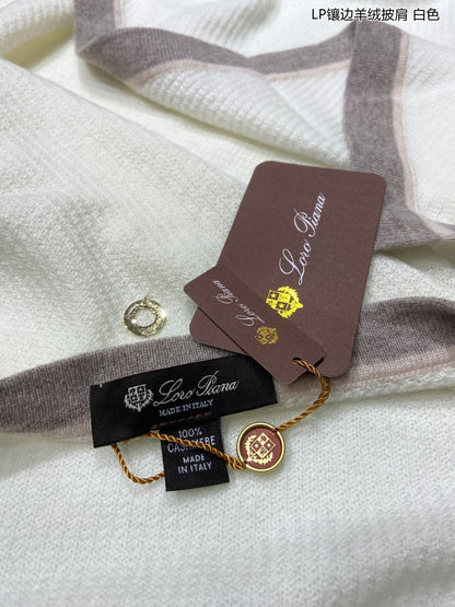 LP Scarf 170 CM In White Mix Grey Consinee Cashmere 205599