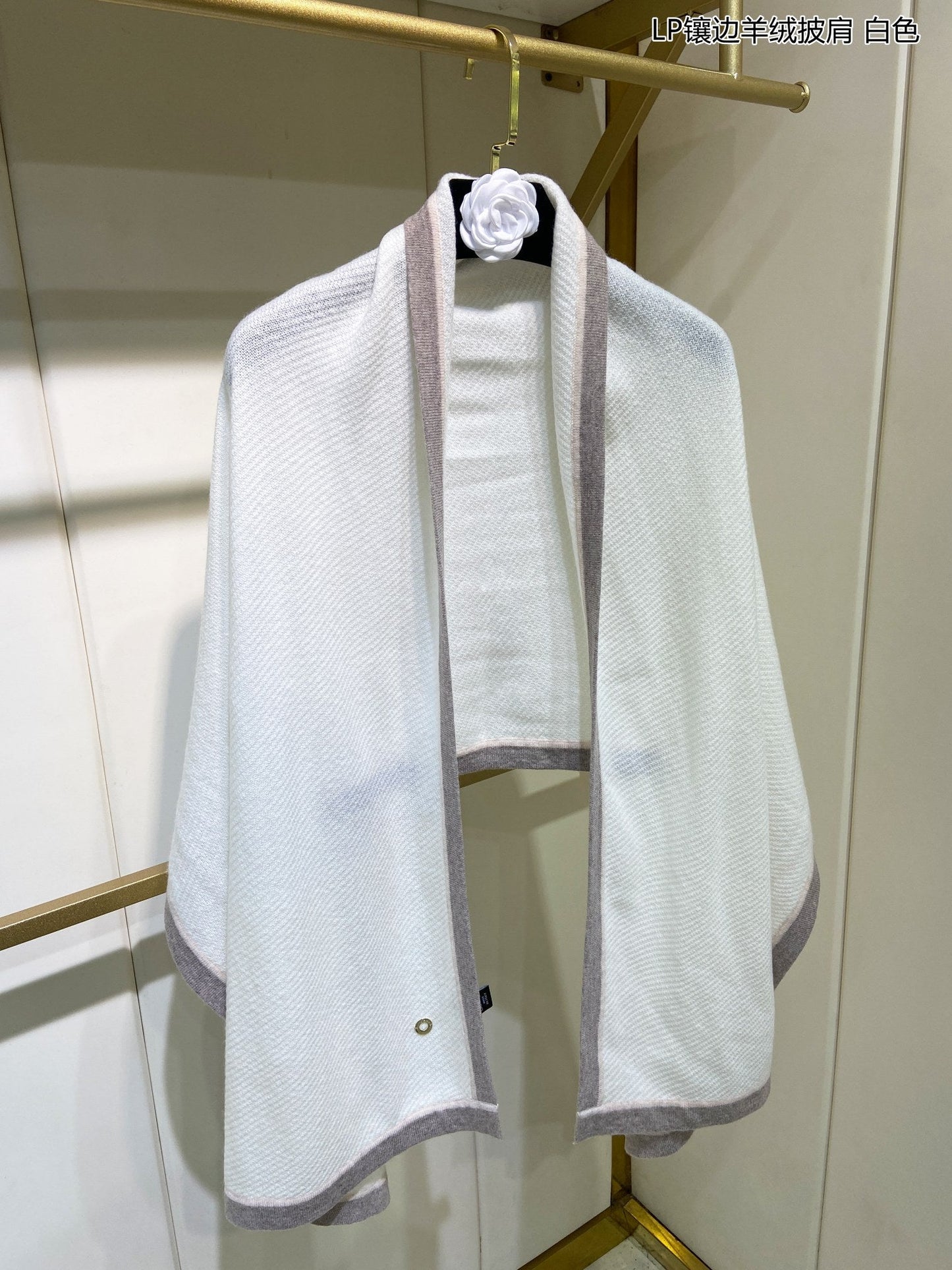 LP Scarf 170 CM In White Mix Grey Consinee Cashmere 205599