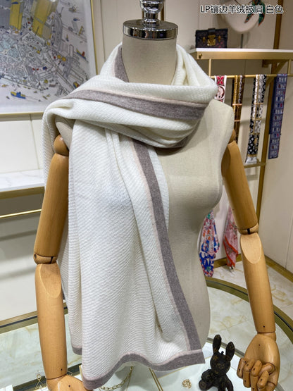 LP Scarf 170 CM In White Mix Grey Consinee Cashmere 205599