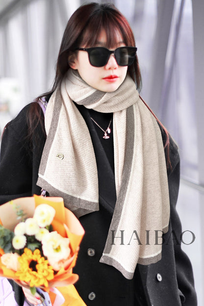 LP Scarf 170 CM In Light Grey Mix Grey Consinee Cashmere 205601