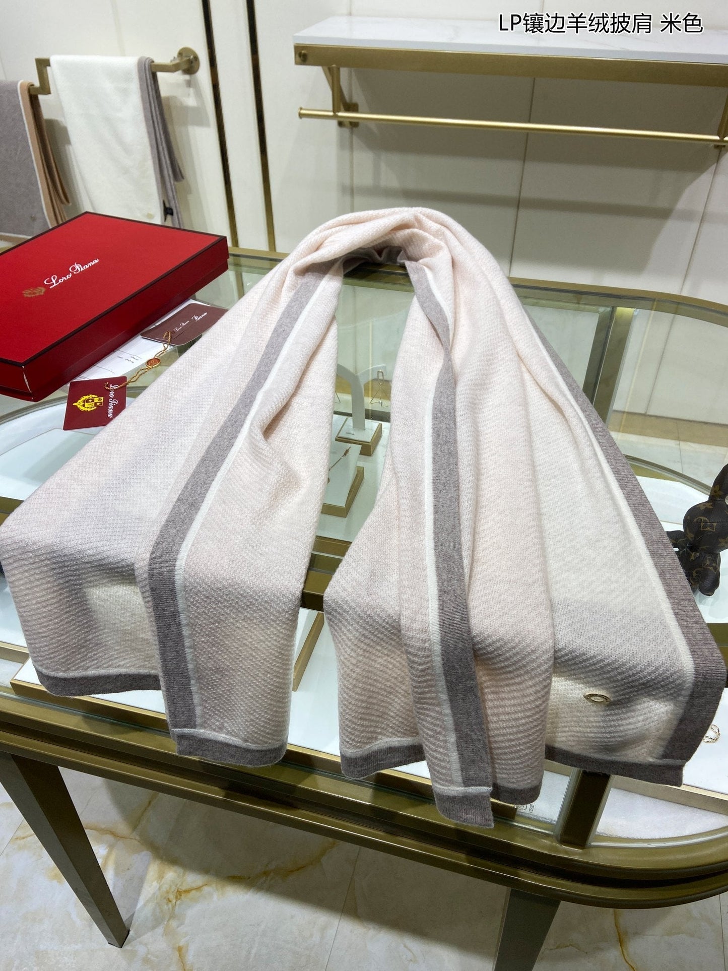 LP Scarf 170 CM In Light Grey Mix Grey Consinee Cashmere 205601