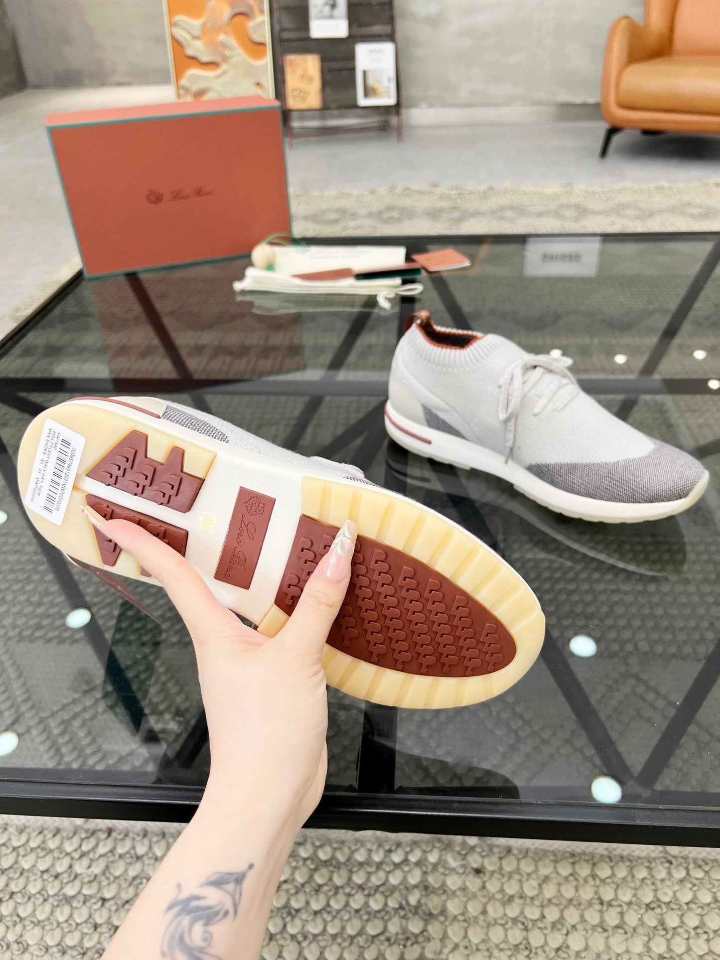 LP 360 LP FLEXY WALK SNEAKER WHITE AND GRAY WOOL
