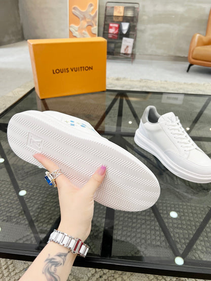 BEVERLY HILLS TRAINERS WHITE MIX GREY CALFSKIN AND MESH FABRIC