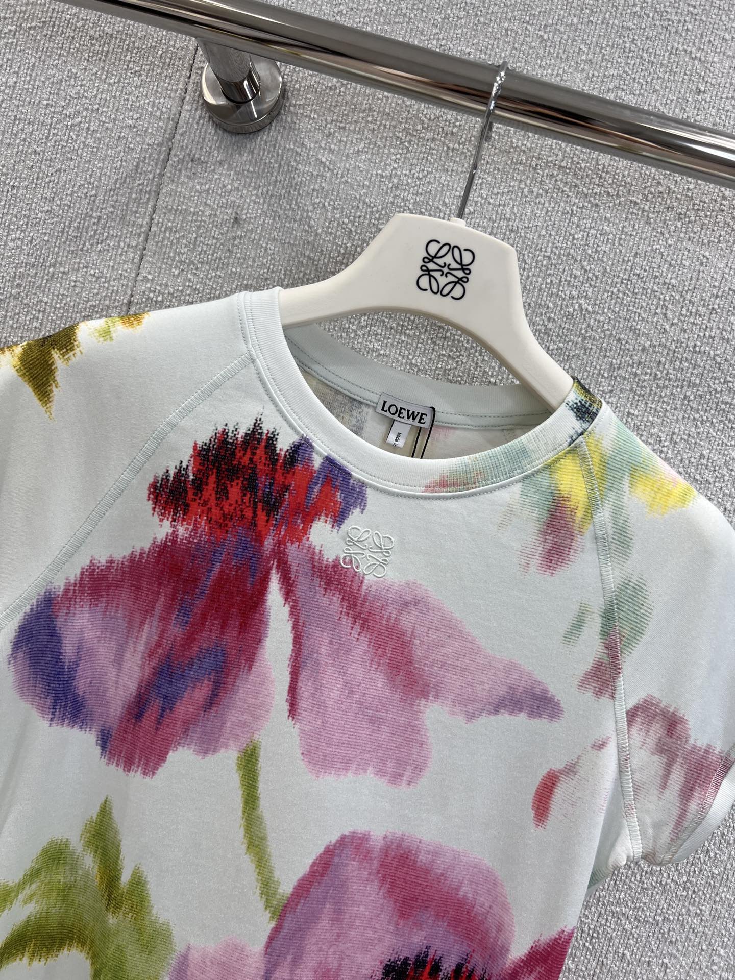Loewe 25 Floral Ombré Crewneck Short-sleeved T-shirt Cotton Viscose 222659