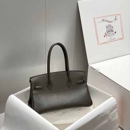 HM Shoulder Birkin 29cm Ebony Swift Leather Silver Hardware