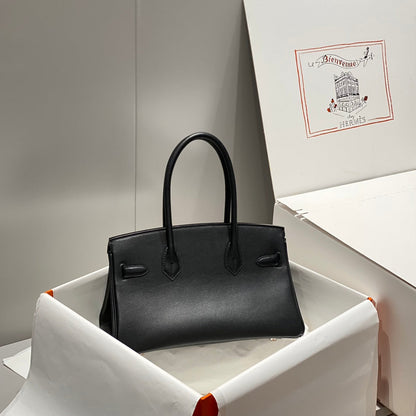 HM Shoulder Birkin 29 Black Brown Leather 224530
