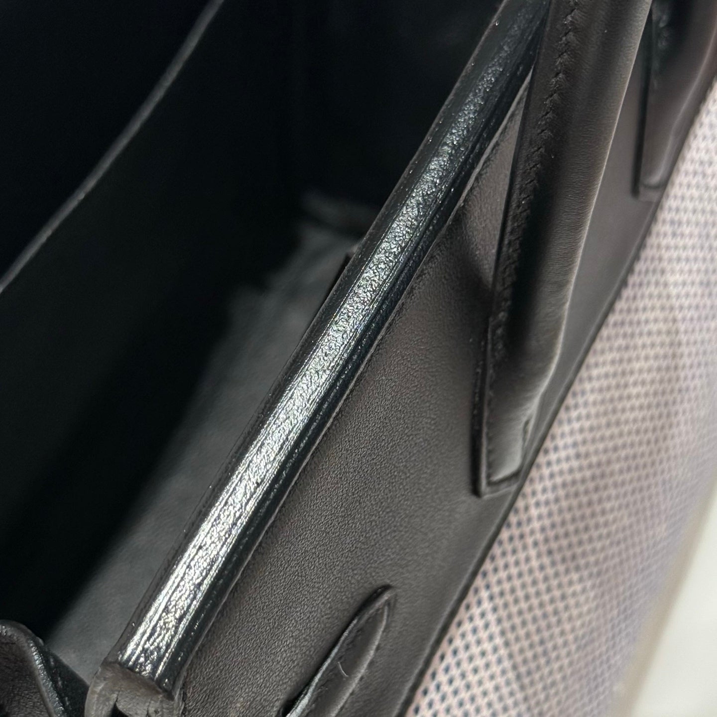 HM Birkin 25cm Black Swift Pink Canvas Silver Hardware