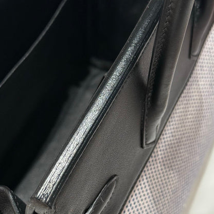 HM Birkin 25cm Black Swift Pink Canvas Silver Hardware