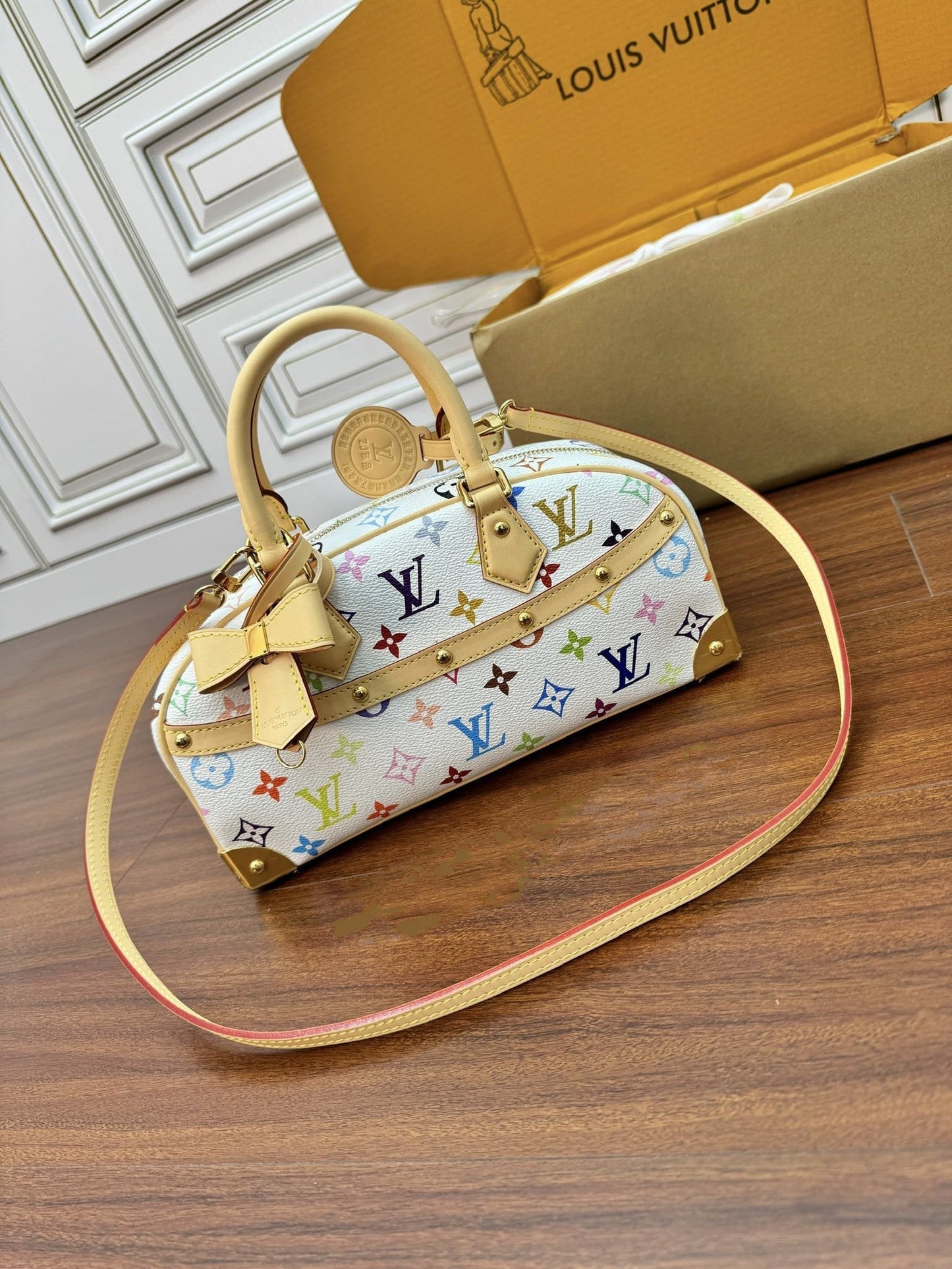 LV Nano Speedy 27cm White Multicolore Monogram Canvas 330435