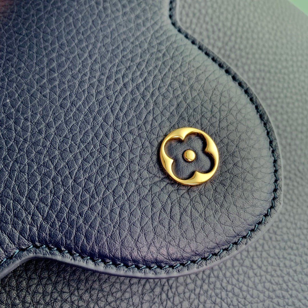 CAPUCINES BB 27 DARK BLUE TAURILLON MOP GOLD HARDWARE