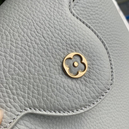 capucines mm 31.5 rock grey taurillon leather gold hardware