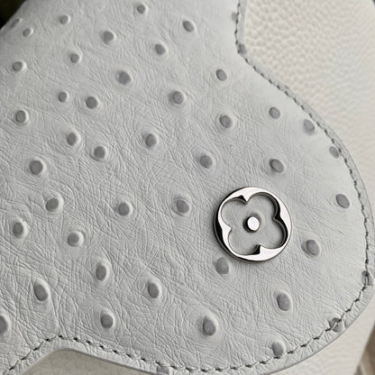 CAPUCINES BB 27 WHITE TAURILLON TURQUOISE SILVER HARDWARE