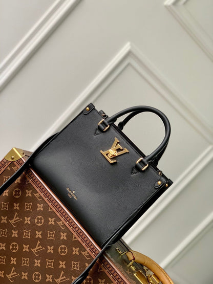 LV Lock&Go Bag Black Gold Cowhide 240844
