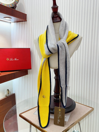 LP Yodo Scarf 150 CM In Grey Mix Yellow Cashmere  130489