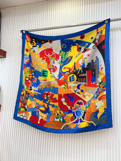 Ca Decoiffe ! Scarf 90 CM In Colorful Silk  206461