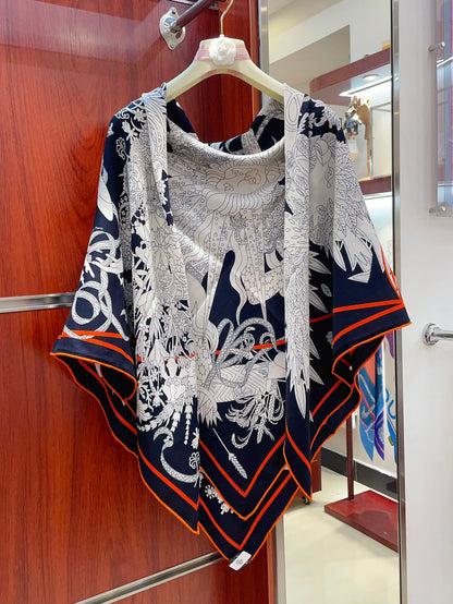 Le Sacre Des Saisons Scarf 140 CM In Colorful Cashmere And Silk 300430