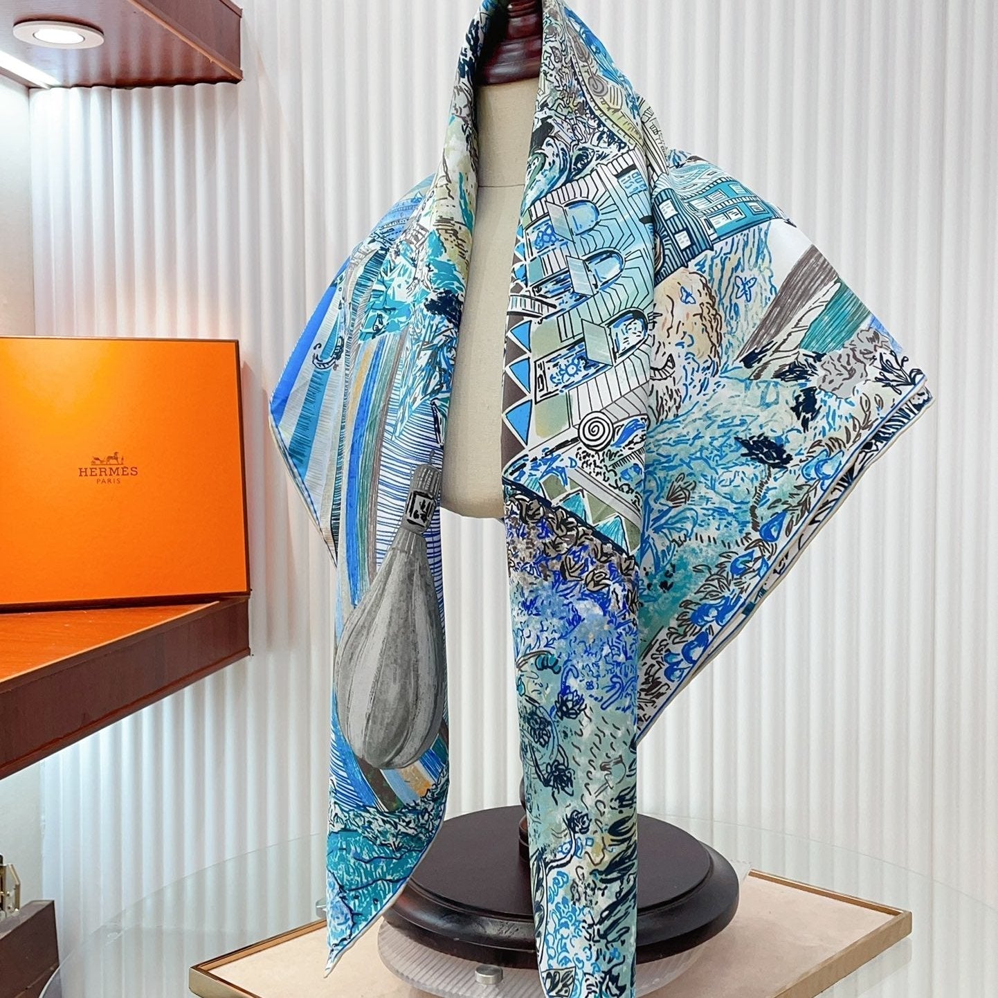 Les Folies Du Faubourg Scarf 90 CM In Colorful Silk Twill 304377