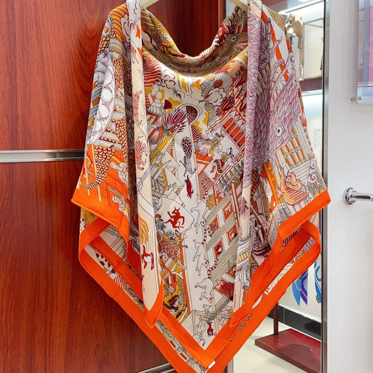 Animapolis Scarf 140 CM In Colorful Cashmere And Silk 306571