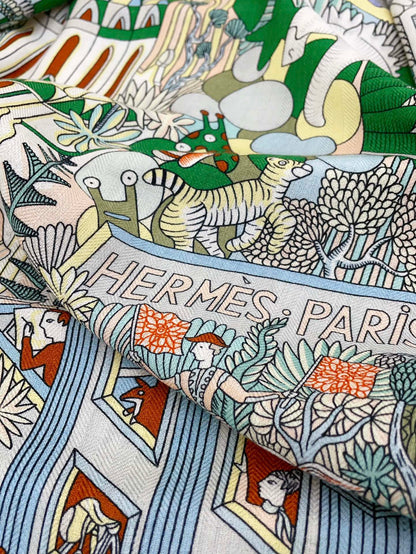 Animapolis Scarf Limited Edition 140 CM In Colorful Cashmere And Silk 306572