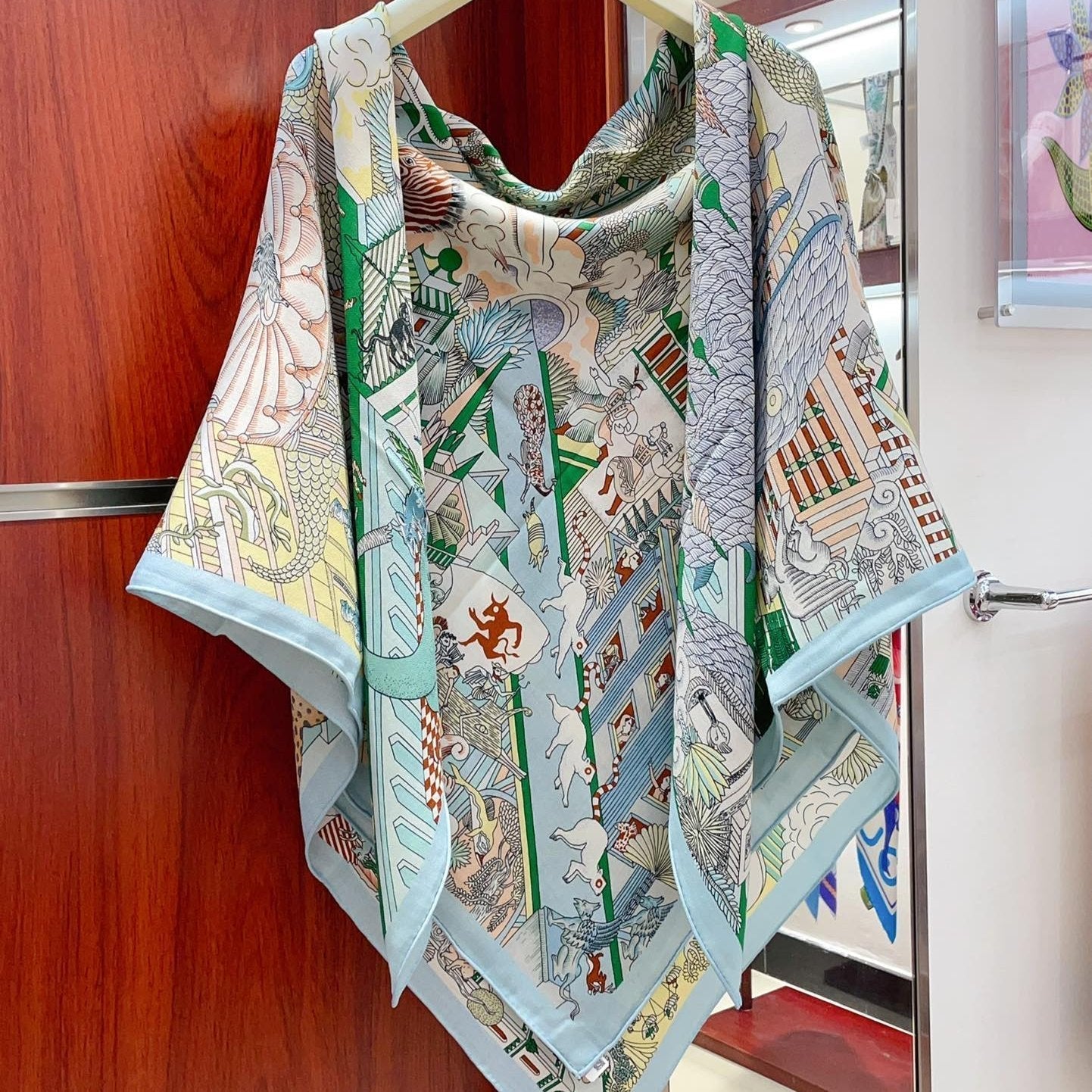 Animapolis Scarf 140 CM In Colorful Cashmere And Silk 306572