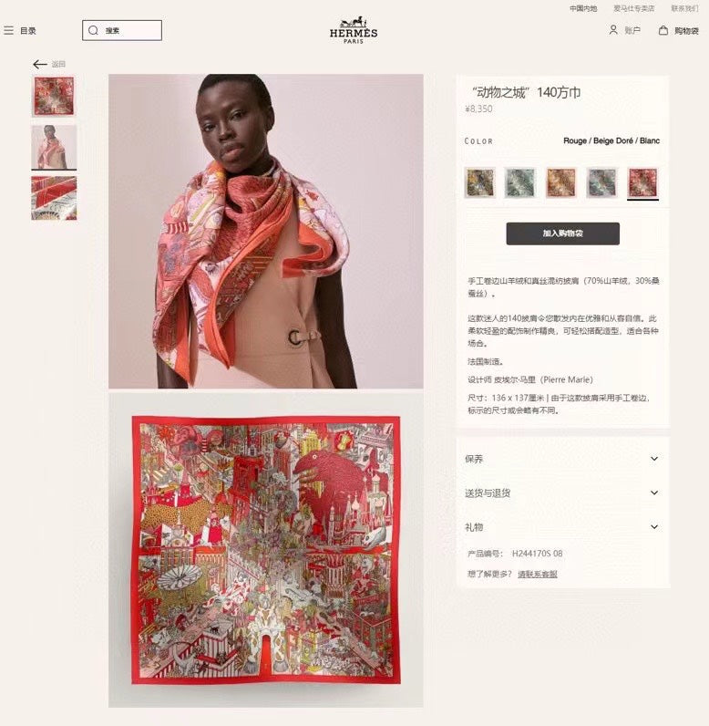 Animapolis Scarf 140 CM In Colorful Cashmere And Silk 306573