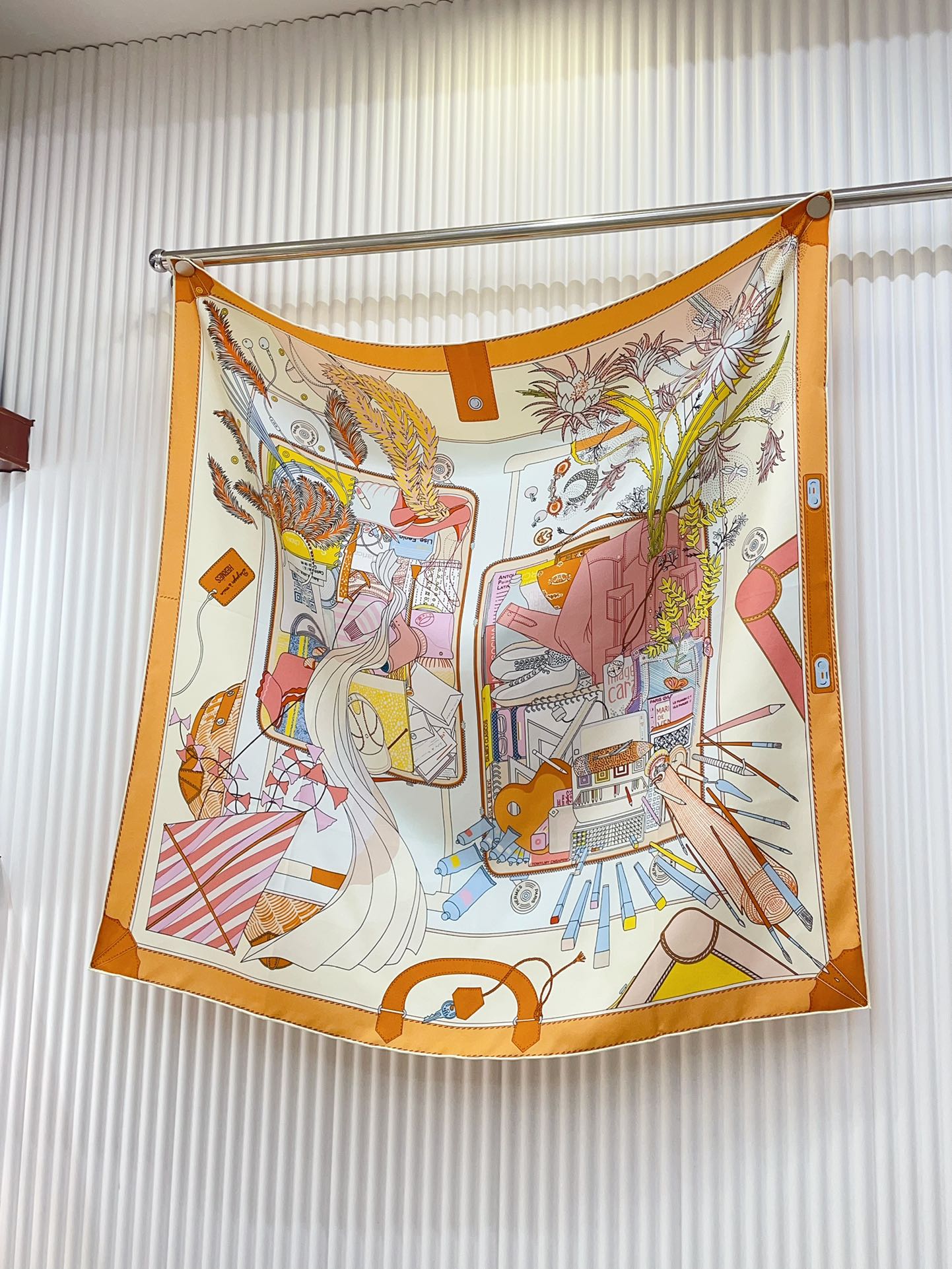 Bagage a Main Scarf 90 CM In Colorful Silk Twill 342849