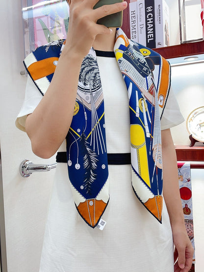 BAGAGE A MAIN SCARF 90 CM IN COLORFUL SILK 388143