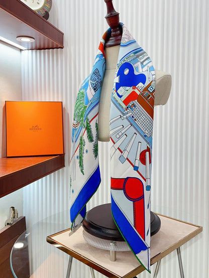 BAGAGE A MAIN SCARF 90 CM IN COLORFUL SILK 388144