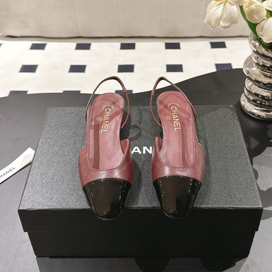 CC 25 Slingback Flats Red Emobossed Leather 237491