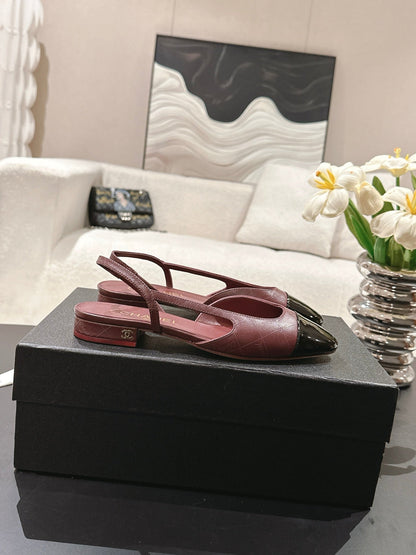 CC 25 Slingback Flats Red Emobossed Leather 237491
