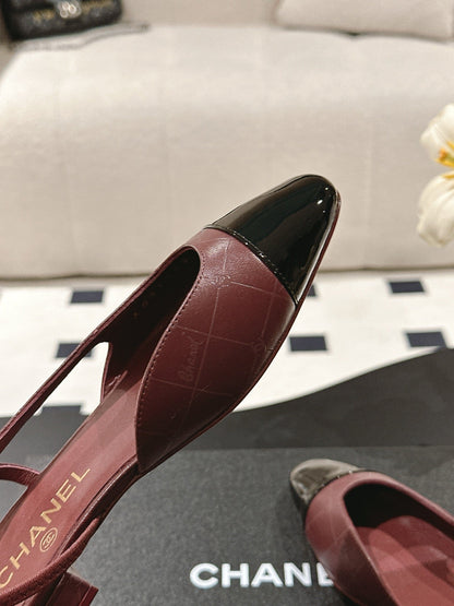 CC 25 Slingback Flats Red Emobossed Leather 237491