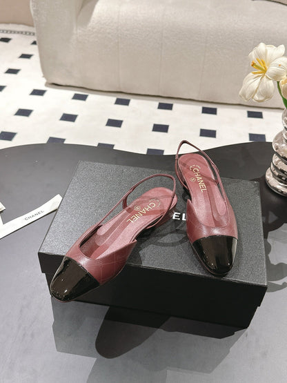 CC 25 Slingback Flats Red Emobossed Leather 237491